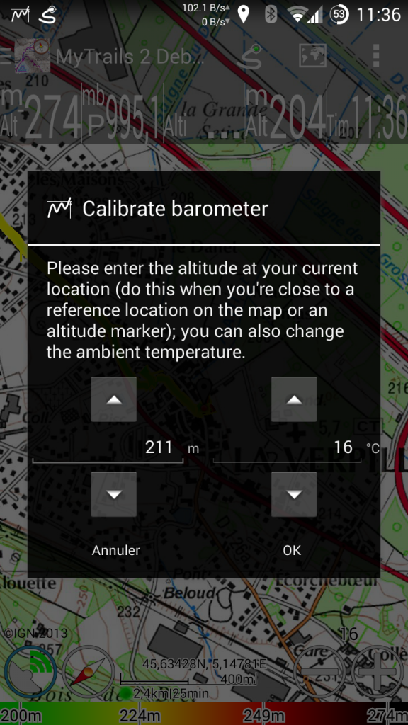 Calibrating the altimeter