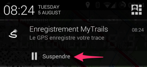 Notification d'enregistrement